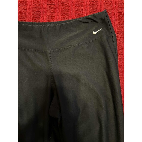 VTG Y2K Nike Black Active Flare Pant Women S Yoga Workout Wide Skate Baggy 3827 - Picture 4 of 5